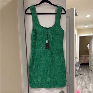 Chic Green Textured Dress
